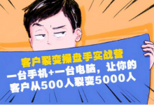 客户裂变操盘手实战营:一台手机一台电脑,让你的客户从500分裂到5000人。-泡泡爱学习