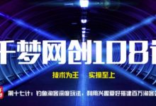 千梦网创108计第17计:钓鱼淘客深度玩法,利用兴趣爱好搭建百万淘客站-泡泡爱学习