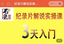 石头纪实·纪录片解说实操课,3天入门,快速掌握纪录片解说视频制作-泡泡爱学习