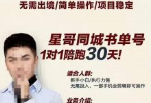 星哥同城教育书单号课程,无需出境简单操作项目稳定-泡泡爱学习